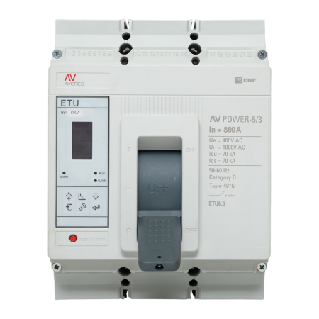 Выключатель автоматический в литом корпусе AV-POWER-5/3 800А 70кА ETU6.0 EKF