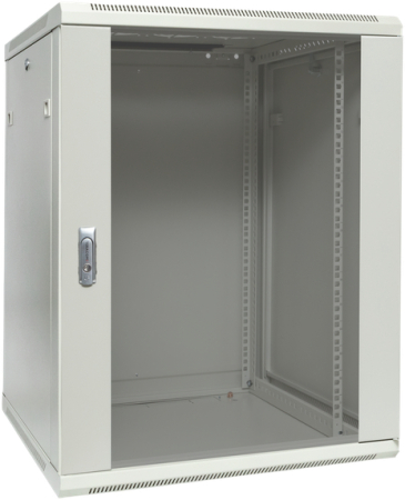 Шкаф настенный 19" TERACOM PRO 12U 600х600 мм дверь стеклянная с замком-ручкой серый