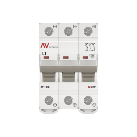 Выключатель автоматический AV-10 DC 3P 1A (L) 10kA EKF AVERES