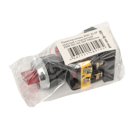 Переключатель ANC-22 2P красный с подсветкой 220В NO+NC EKF PROxima
