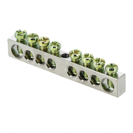 Шина PEN "ноль-земля" (6x9мм) 8 отв. цинк крепеж по центру EKF PROxima