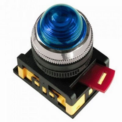 Лампа AL-22 сигнальная d22мм синий неон/240В цилиндр IEK