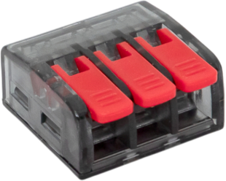 Строительно-монтажная клемма СМК 221-613 с рычагом 3 отверстия 0.5-4.0(6) мм2 EKF PROxima