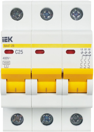 KARAT Авт. выкл. ВА47-29 3P C 25А 4,5кА IEK
