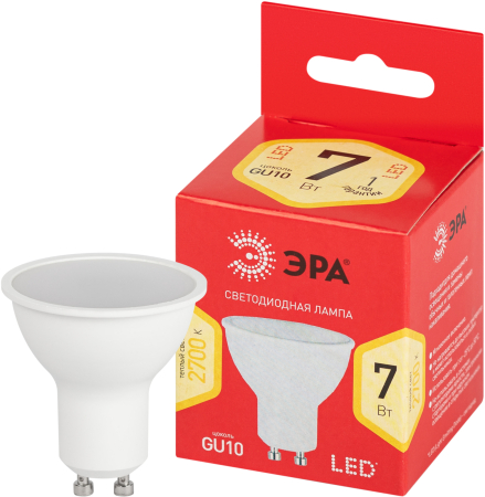 LED MR16-7W-827-GU10 R ЭРА (диод, софит, 7Вт, тепл, GU10)