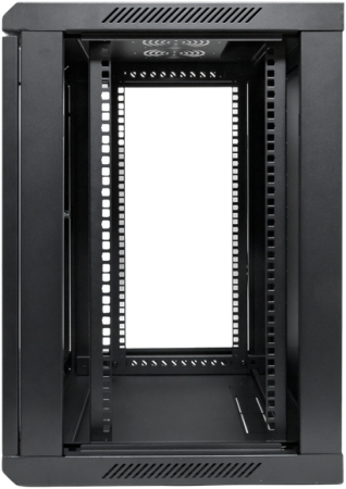 Шкаф настенный 19" TERACOM PRO 12U 600х600 мм дверь стеклянная с замком-ручкой чёрный