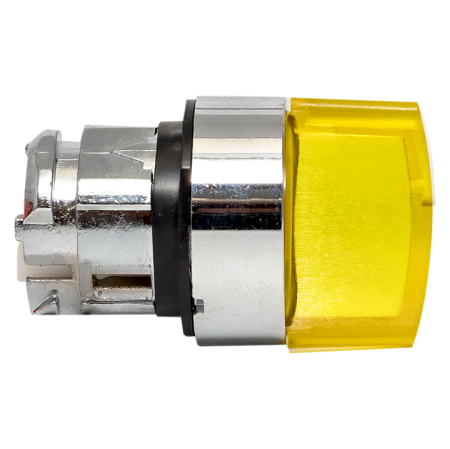 Исполнительный механизм переключателя ХB4 желтый на 2 положения с фиксацией, с подсветкой с короткой ручкой EKF PROxima