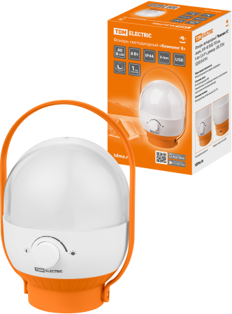 Фонарь светодиодный "Кемпинг 8", аккум., 8 Вт 40 SMD, 700 лм, li-Ion 3,6 А*ч, диммер, USB, TDM