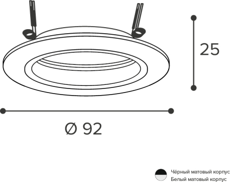 Встраиваемый cветильник WOLTA WDL-GU5.3/02BL-R IP20 под лампу GU5.3 круглый Чёрный ALTO D92x25 1/100