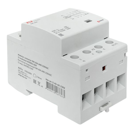 Контактор модульный КМ 40А 4NO 230VAC (3 мод.) AVERES EKF