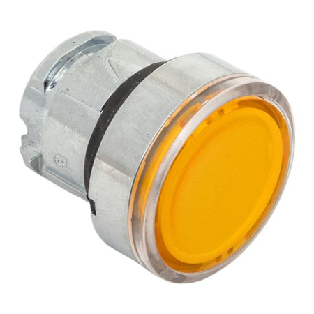 Исполнительный механизм кнопки XB4 желтый плоский возвратный без фиксации, с подсветкой IP65 EKF