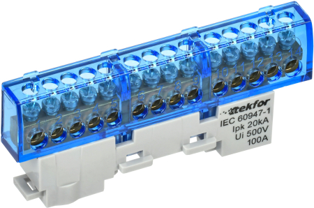 TEKFOR Шина N "ноль" неизол. на унив. держ. 6х9-14-С IEK