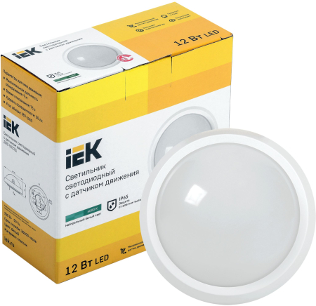 Светильник LED ДПО 5032Д 12Вт 4000K IP65 круг белый с ДД IEK