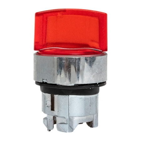 Исполнительный механизм переключателя ХB4 красный на 2 положения с фиксацией, с подсветкой с короткой ручкой IP65 EKF