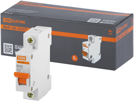 Авт. выкл.ВА47-63 1Р 40А 4,5кА х-ка B TDM