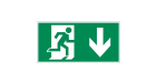 пиктограмма "ФИГУРА / СТРЕЛКА ВНИЗ" 180х90мм для аварийно-эвакуационного светильника Compact пиктограмма "ФИГУРА / СТРЕЛКА ВНИЗ" 180х90мм для аварийно-эвакуационного светильника Compact