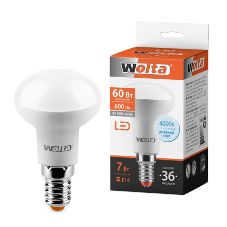 Лампа LED  WOLTA R50 7Вт  650Лм E14 4000K 1/50