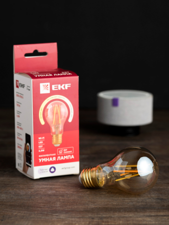 Умная филаментная лампа EKF Connect E27 Wi-Fi