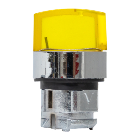 Исполнительный механизм переключателя ХB4 желтый на 2 положения возвратный без фиксации, с подсветкой с короткой ручкой EKF PROxima