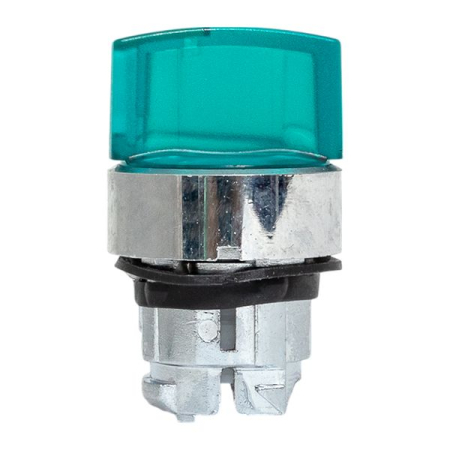 Исполнительный механизм переключателя ХB4 зеленый на 3 положения с фиксацией, с подсветкой с короткой ручкой IP65 EKF