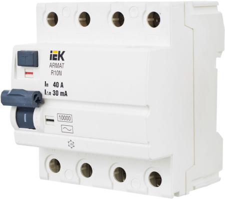ARMAT ВДТ R10N 4P 40А 30мА тип AC IEK