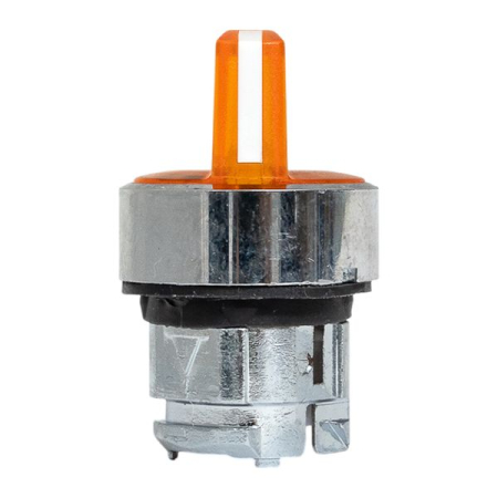 Исполнительный механизм переключателя ХB4 желтый на 2 положения с фиксацией, с подсветкой с короткой ручкой IP65 EKF