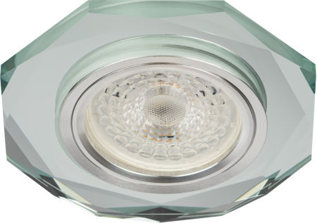 Светильник DK5 СH/SL  ЭРА декор стекло многогранник MR16,12V/220V, 50W, GU5,3 зеркальный/хром