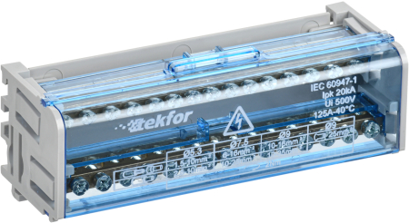 TEKFOR Шины на DIN-рейку (кросс-модуль) ШНК 2х15 L+PEN IEK