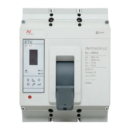 Выключатель автоматический в литом корпусе AV-POWER-5/3 800А 70кА ETU6.0 EKF