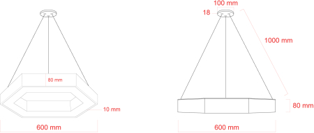 SPO-123-W-40K-045  Светильник светодиодный Geometria ЭРА Hexagon SPO-123-W-40K-045 45Вт 4000K 2500Лм IP40 600*600*80 белый подвесной ЛТ