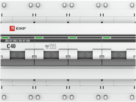 Автоматический выключатель 4P  40А (C) 10kA ВА 47-100 EKF PROxima