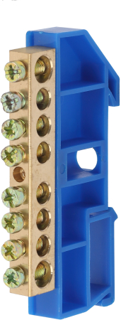 Аксессуары для клемм  ЭРА NO-222-51  Шина PE "земля" на DIN-изол ШНИ-8х12-8-Д-синий