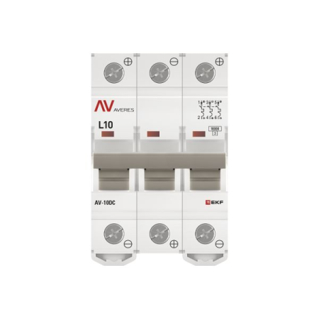 Выключатель автоматический AV-10 DC 3P 10A (L) 10kA EKF AVERES