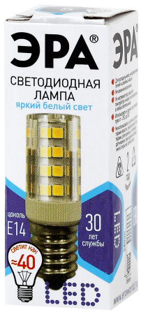 Лампы СВЕТОДИОДНЫЕ СТАНДАРТ LED T25-5W-CORN-840-E14  ЭРА (диод, капсула, 5Вт, нейтр, E14)