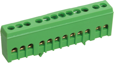 Шина PE "земля" в корп изол на DIN-рейку ШНИ-6х9-12-К-З IEK