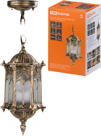 Светильник садово-парковый "Ампир" 60 Вт, подвес шагрень/бронза Е27, TDM