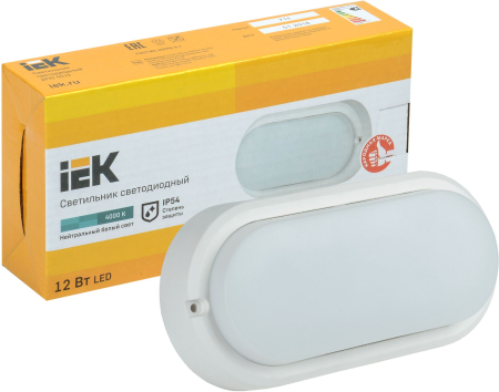 Светильник LED ДПО 4012 12Вт IP54 4000K овал белый IEK