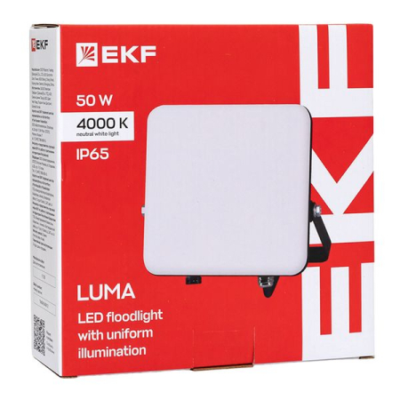 Прожектор светодиодный СДО-4004 50Вт 4000К IP65 с равномерной засветкой LUMA EKF