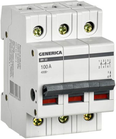 Выключатель нагрузки (мини-рубильник) ВН-32 3Р 100А GENERICA