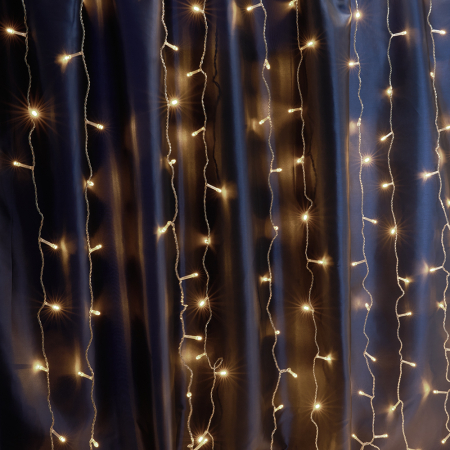Светодиодная гирлянда Feron CL24 занавес 3*3м  + 3м 2700К статичная, c питанием от сети 230V, белый шнур