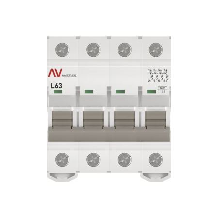 Выключатель автоматический AV-6 4P 63A (L) 6kA EKF AVERES