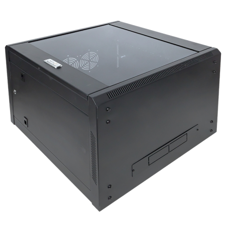 Шкаф настенный 19" TERACOM PRO 12U 600х450 мм дверь стеклянная с замком-ручкой чёрный