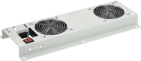 ITK Вентиляторная панель с выключателем 2 модуля серая