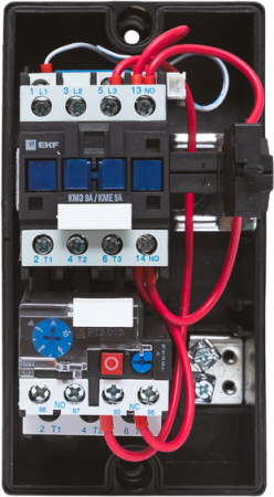 Пускатель в корпусе КМЭ 9А 230В с РТЭ Ir-1-1,6А и индикатором IP65 EKF