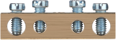 NO-122-12  Шина ЭРА NO-122-12 PEN земля-ноль 6х9мм 4/1 латунная с креплениями по центру