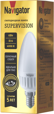 Лампа Navigator 80 546 NLL-C37-6-230-4K-E14-FR-SV