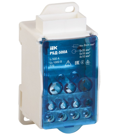 Распределительный блок на DIN-рейку РБД-500А IEK
