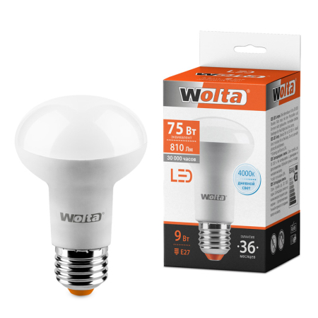 Лампа LED  WOLTA R63 9Вт 810Лм E27 4000K 1/50