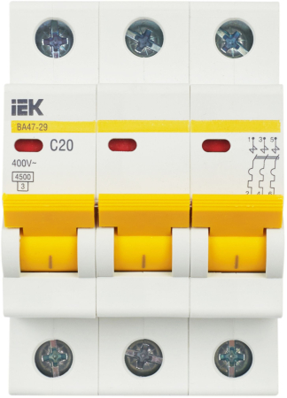 Авт. выкл. ВА47-29 3Р 20А 4,5кА х-ка С IEK