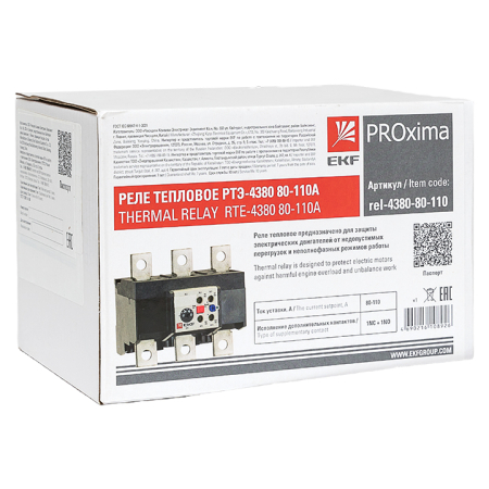 Реле тепловое РТЭ-4380  80-110А EKF PROxima